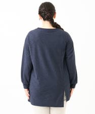 OLELV09089 eur3(エウルキューブ) 【大きいサイズ】ケーブルジャージーチュニック ネイビー(57)