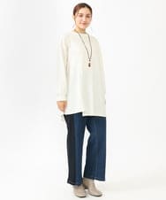 OLELV09089 eur3(エウルキューブ) 【大きいサイズ】ケーブルジャージーチュニック アイボリー(80)