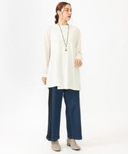 OLELV09089 eur3(エウルキューブ) 【大きいサイズ】ケーブルジャージーチュニック アイボリー(80)
