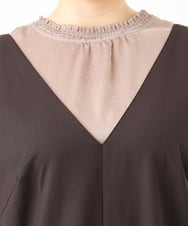 OLELV22139 eur3(エウルキューブ) 【雑誌掲載】【大きいサイズ】Vネックサロペット ダークブラウン(87)
