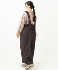 OLELV22139 eur3(エウルキューブ) 【雑誌掲載】【大きいサイズ】Vネックサロペット ダークブラウン(87)