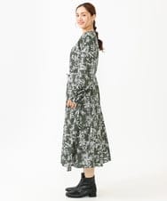 OLELV23139 eur3(エウルキューブ) 【雑誌掲載】【大きいサイズ】ボタニカルフラワープリントワンピース カーキ(36)