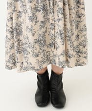 OLELV23139 eur3(エウルキューブ) 【雑誌掲載】【大きいサイズ】ボタニカルフラワープリントワンピース ベージュ(82)