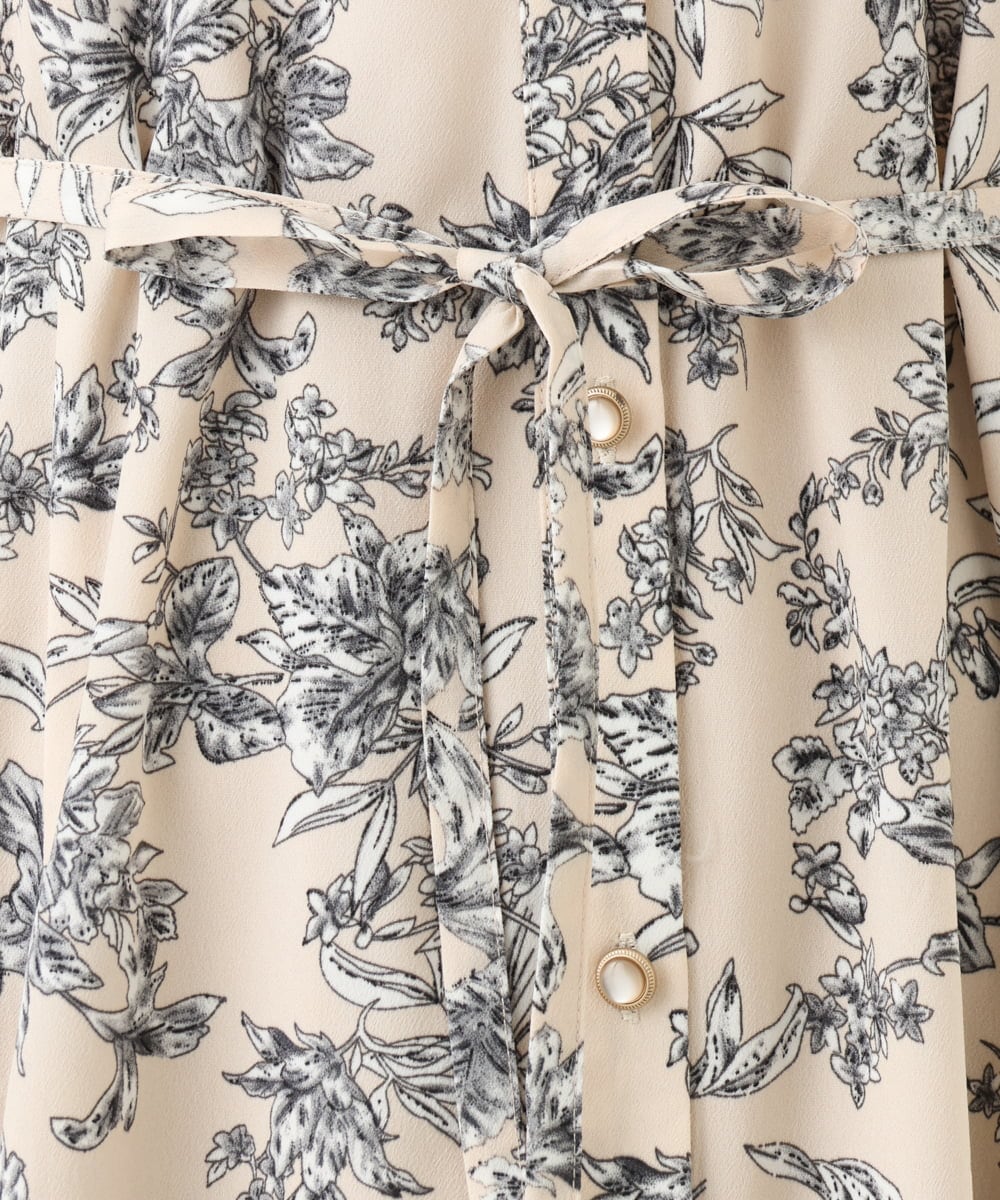 OLELV23139 eur3(エウルキューブ) 【雑誌掲載】【大きいサイズ】ボタニカルフラワープリントワンピース ベージュ(82)