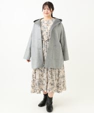 OLELV23139 eur3(エウルキューブ) 【雑誌掲載】【大きいサイズ】ボタニカルフラワープリントワンピース ベージュ(82)