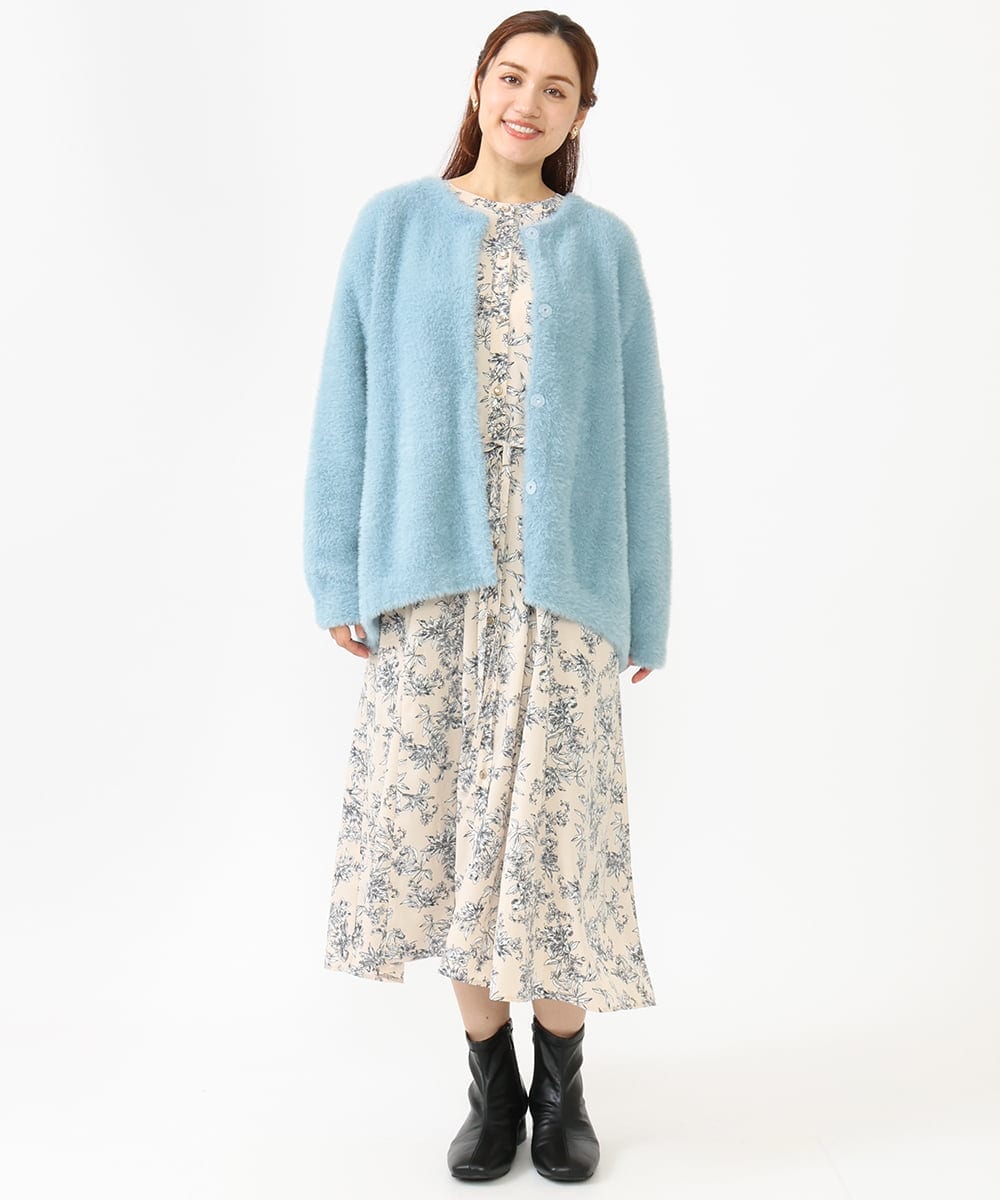 OLELV23139 eur3(エウルキューブ) 【雑誌掲載】【大きいサイズ】ボタニカルフラワープリントワンピース ベージュ(82)