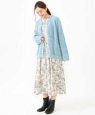 OLELV23139 eur3(エウルキューブ) 【雑誌掲載】【大きいサイズ】ボタニカルフラワープリントワンピース ベージュ(82)