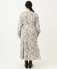 OLELV23139 eur3(エウルキューブ) 【雑誌掲載】【大きいサイズ】ボタニカルフラワープリントワンピース ベージュ(82)