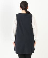OLELV24079 eur3(エウルキューブ) 【大きいサイズ】レイヤード風ニットソーチュニック ネイビー(57)