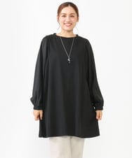 OLELV24079 eur3(エウルキューブ) 【大きいサイズ】レイヤード風ニットソーチュニック ブラック(94)