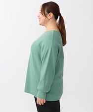 OLFAA01054 eur3(エウルキューブ) 【大きいサイズ】新色追加！ドロップショルダーカラーニット ライトグリーン(30)