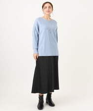 OLFAA01054 eur3(エウルキューブ) 【大きいサイズ】新色追加！ドロップショルダーカラーニット ライトブルー(50)