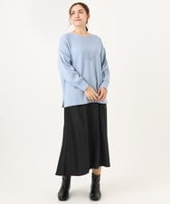 OLFAA01054 eur3(エウルキューブ) 【大きいサイズ】新色追加！ドロップショルダーカラーニット ライトブルー(50)