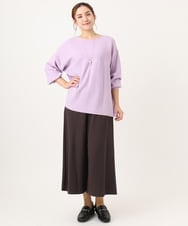 OLFAA01054 eur3(エウルキューブ) 【大きいサイズ】新色追加！ドロップショルダーカラーニット ラベンダー(60)