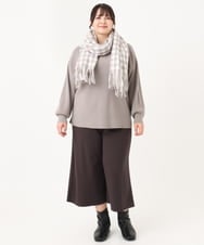 OLFAA01054 eur3(エウルキューブ) 【大きいサイズ】新色追加！ドロップショルダーカラーニット ライトグレー(91)