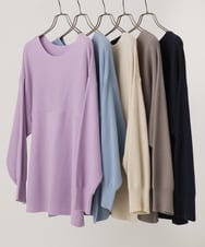 OLFAA01054 eur3(エウルキューブ) 【大きいサイズ】新色追加！ドロップショルダーカラーニット ライトグレー(91)