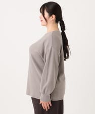 OLFAA01054 eur3(エウルキューブ) 【大きいサイズ】新色追加！ドロップショルダーカラーニット ライトグレー(91)