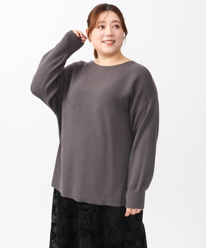 OLFAA01054 eur3 【大きいサイズ】新色追加！ドロップショルダーカラーニット