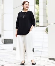 OLFAA01054 eur3(エウルキューブ) 【大きいサイズ】新色追加！ドロップショルダーカラーニット ブラック(94)