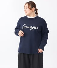 OLFAA07069 eur3(エウルキューブ) 【大きいサイズ/a.v.v×eur3】ロゴニット ネイビー(57)