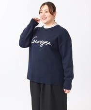 OLFAA07069 eur3(エウルキューブ) 【大きいサイズ/a.v.v×eur3】ロゴニット ネイビー(57)