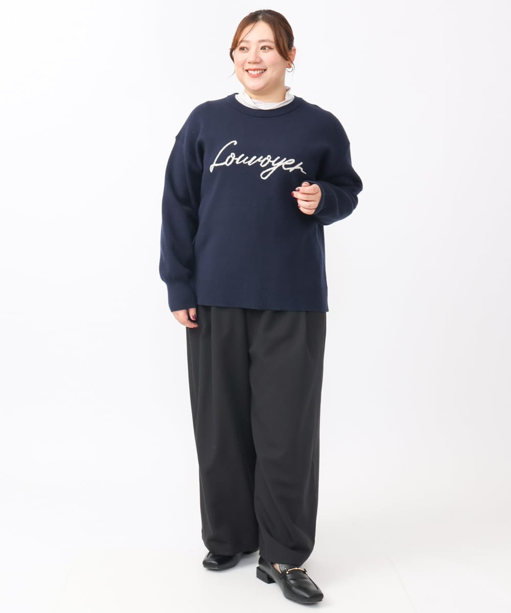 OLFAA07069 eur3(エウルキューブ) 【大きいサイズ/a.v.v×eur3】ロゴニット ネイビー(57)