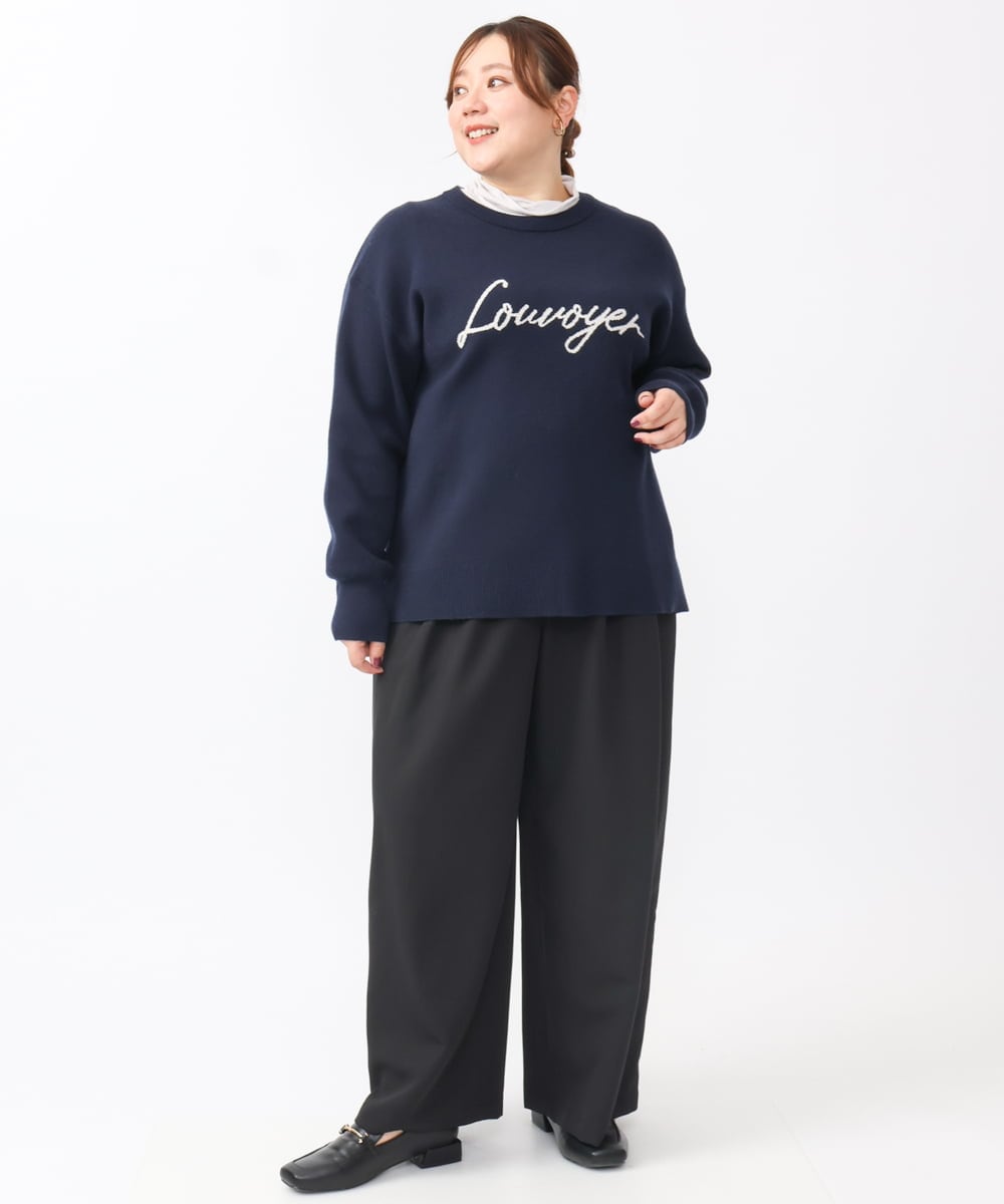OLFAA07069 eur3(エウルキューブ) 【大きいサイズ/a.v.v×eur3】ロゴニット ネイビー(57)
