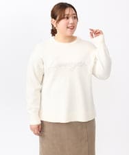 OLFAA07069 eur3(エウルキューブ) 【大きいサイズ/a.v.v×eur3】ロゴニット アイボリー(80)