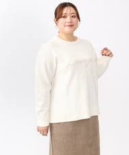 OLFAA07069 eur3(エウルキューブ) 【大きいサイズ/a.v.v×eur3】ロゴニット アイボリー(80)