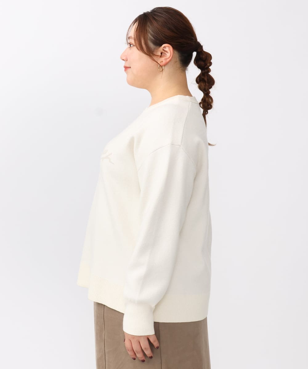 OLFAA07069 eur3(エウルキューブ) 【大きいサイズ/a.v.v×eur3】ロゴニット アイボリー(80)