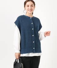 OLFAA13099 eur3(エウルキューブ) 【大きいサイズ/a.v.v×eur3】ラメニットベスト×ブラウスセット ブルー(55)