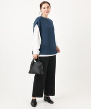 OLFAA13099 eur3(エウルキューブ) 【大きいサイズ/a.v.v×eur3】ラメニットベスト×ブラウスセット ブルー(55)