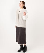 OLFAA13099 eur3(エウルキューブ) 【大きいサイズ/a.v.v×eur3】ラメニットベスト×ブラウスセット グレージュ(89)