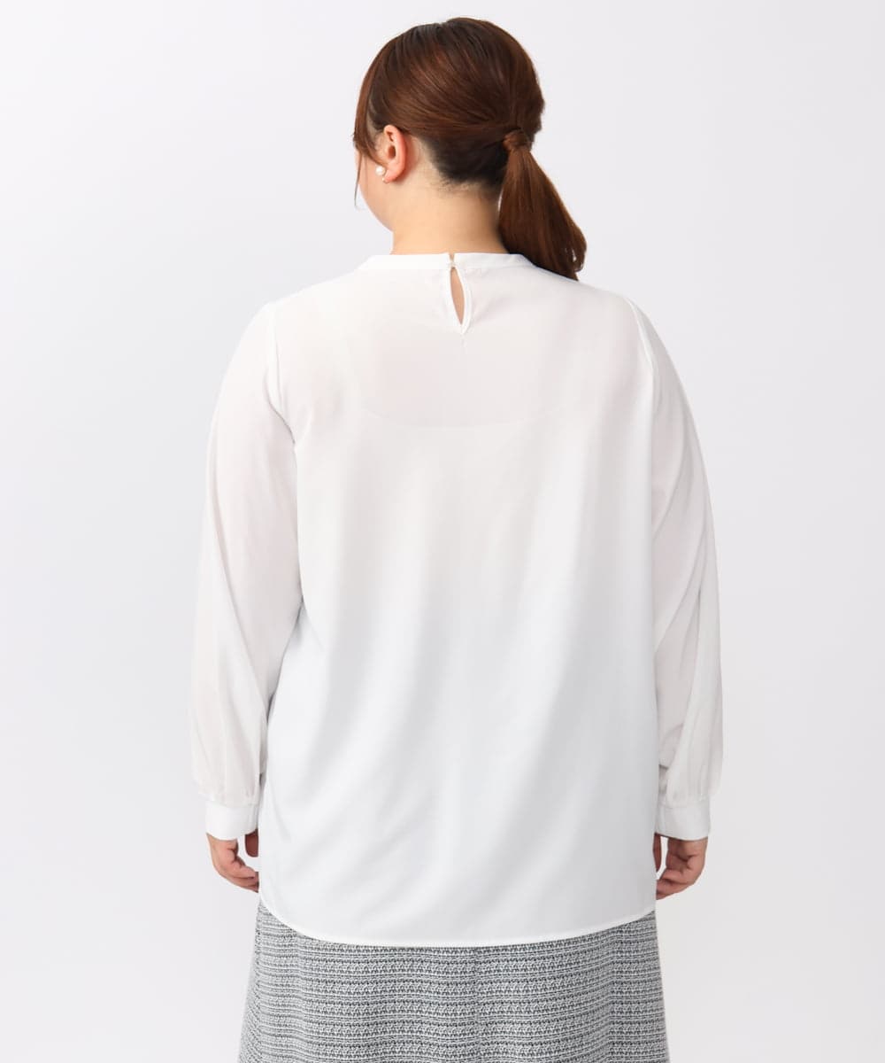 OLFAA13099 eur3(エウルキューブ) 【大きいサイズ/a.v.v×eur3】ラメニットベスト×ブラウスセット ブラック(94)
