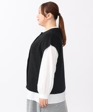 OLFAA13099 eur3(エウルキューブ) 【大きいサイズ/a.v.v×eur3】ラメニットベスト×ブラウスセット ブラック(94)