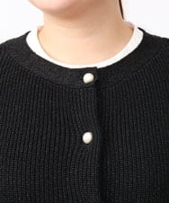 OLFAA13099 eur3(エウルキューブ) 【大きいサイズ/a.v.v×eur3】ラメニットベスト×ブラウスセット ブラック(94)