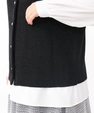 OLFAA13099 eur3(エウルキューブ) 【大きいサイズ/a.v.v×eur3】ラメニットベスト×ブラウスセット ブラック(94)