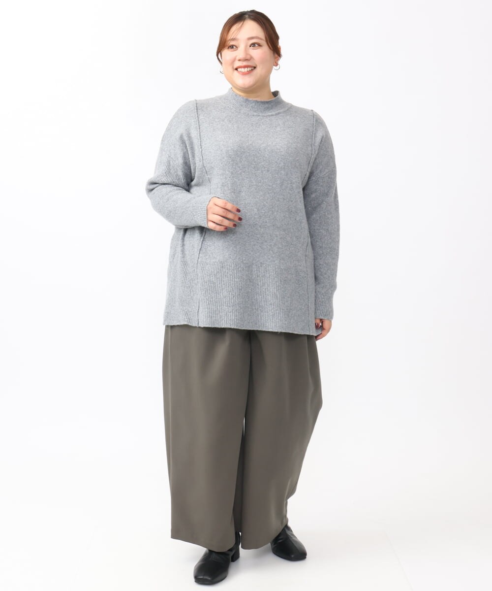 OLFAA14099 eur3(エウルキューブ) 【大きいサイズ】ボトルネックニット グレー(92)