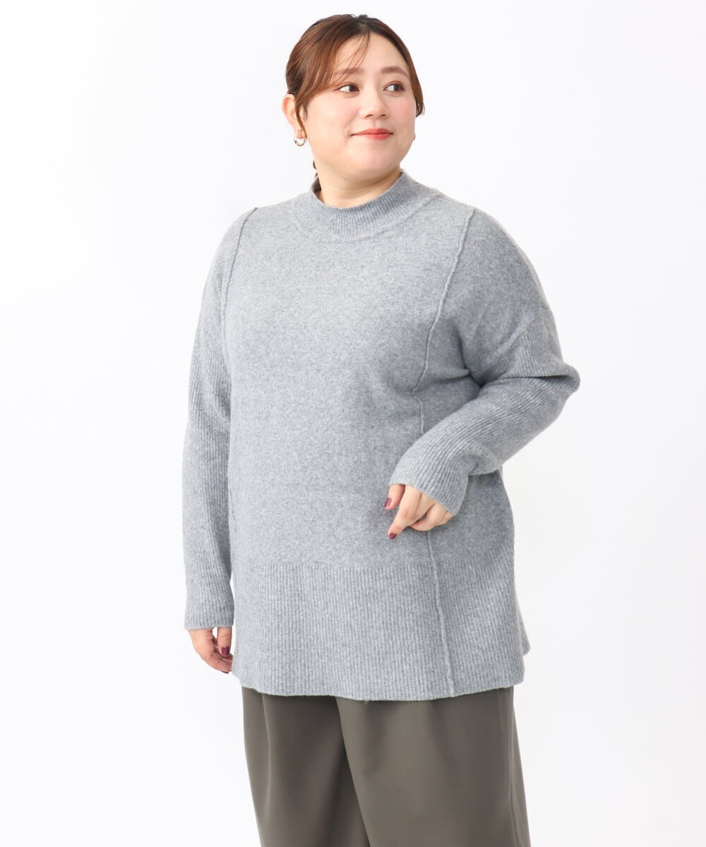 OLFAA14099 eur3(エウルキューブ) 【大きいサイズ】ボトルネックニット グレー(92)