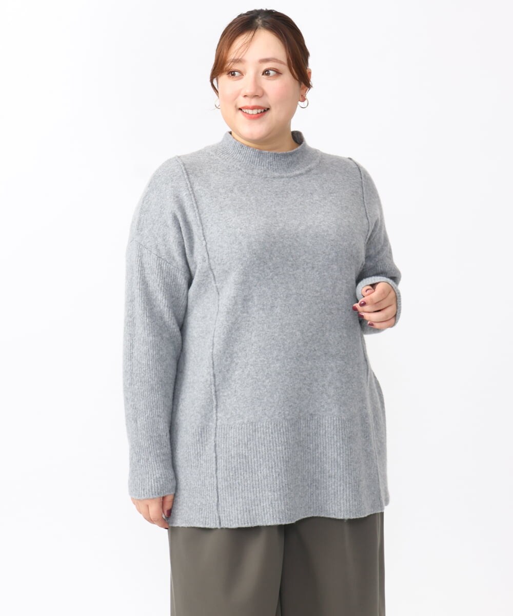 OLFAA14099 eur3(エウルキューブ) 【大きいサイズ】ボトルネックニット グレー(92)