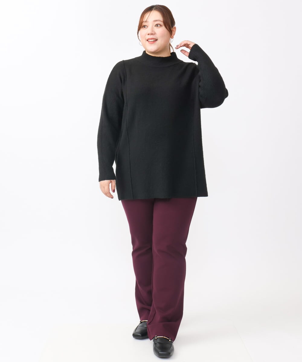 OLFAA14099 eur3(エウルキューブ) 【大きいサイズ】ボトルネックニット ブラック(94)