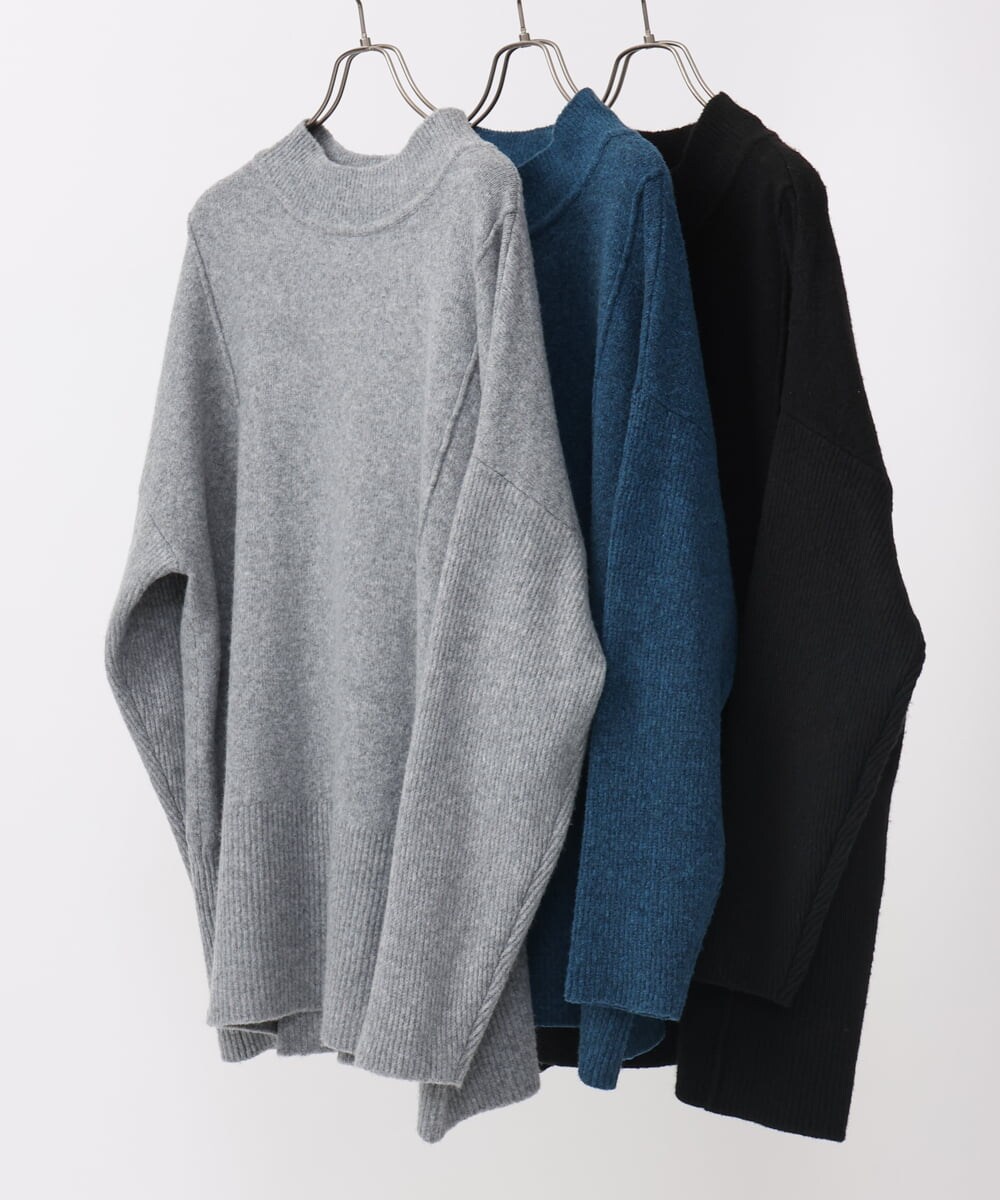 OLFAA14099 eur3(エウルキューブ) 【大きいサイズ】ボトルネックニット ブラック(94)