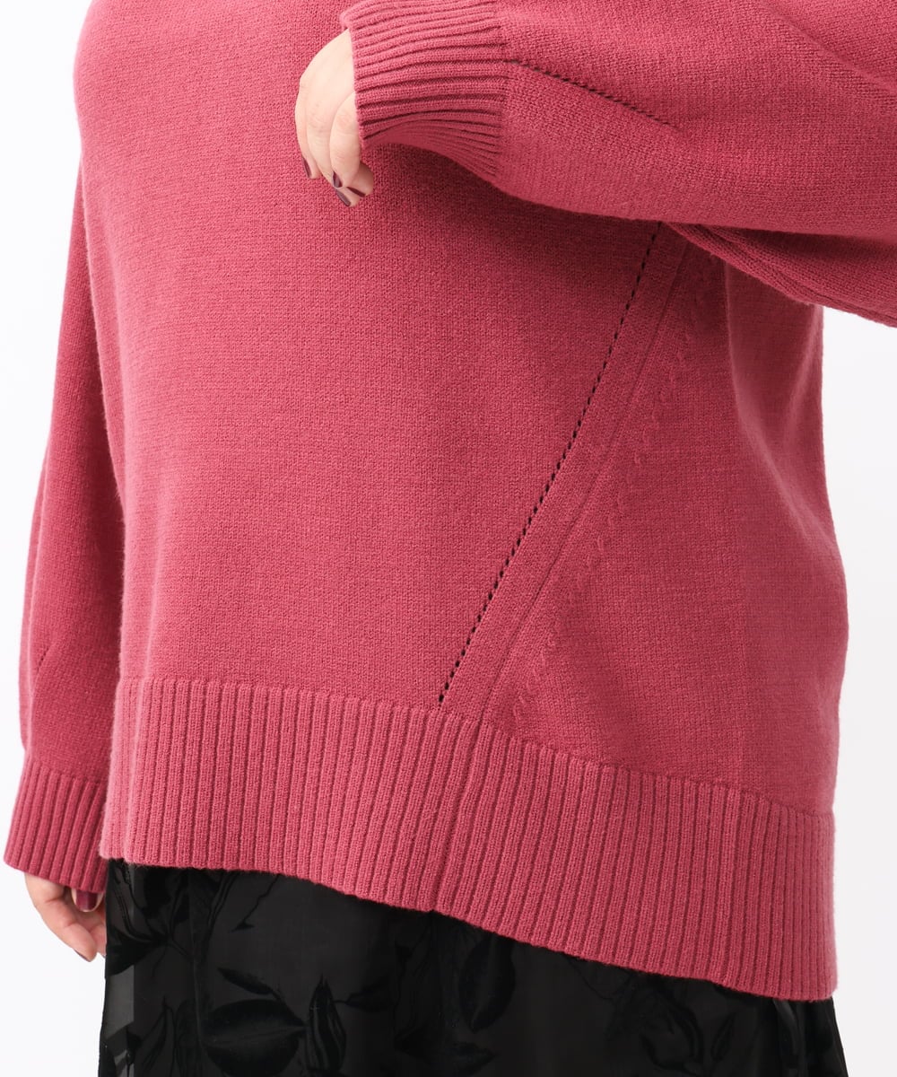OLFAA16079 eur3(エウルキューブ) 【大きいサイズ】バックスリットニット ピンク(03)