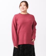 OLFAA16079 eur3(エウルキューブ) 【大きいサイズ】バックスリットニット ピンク(03)