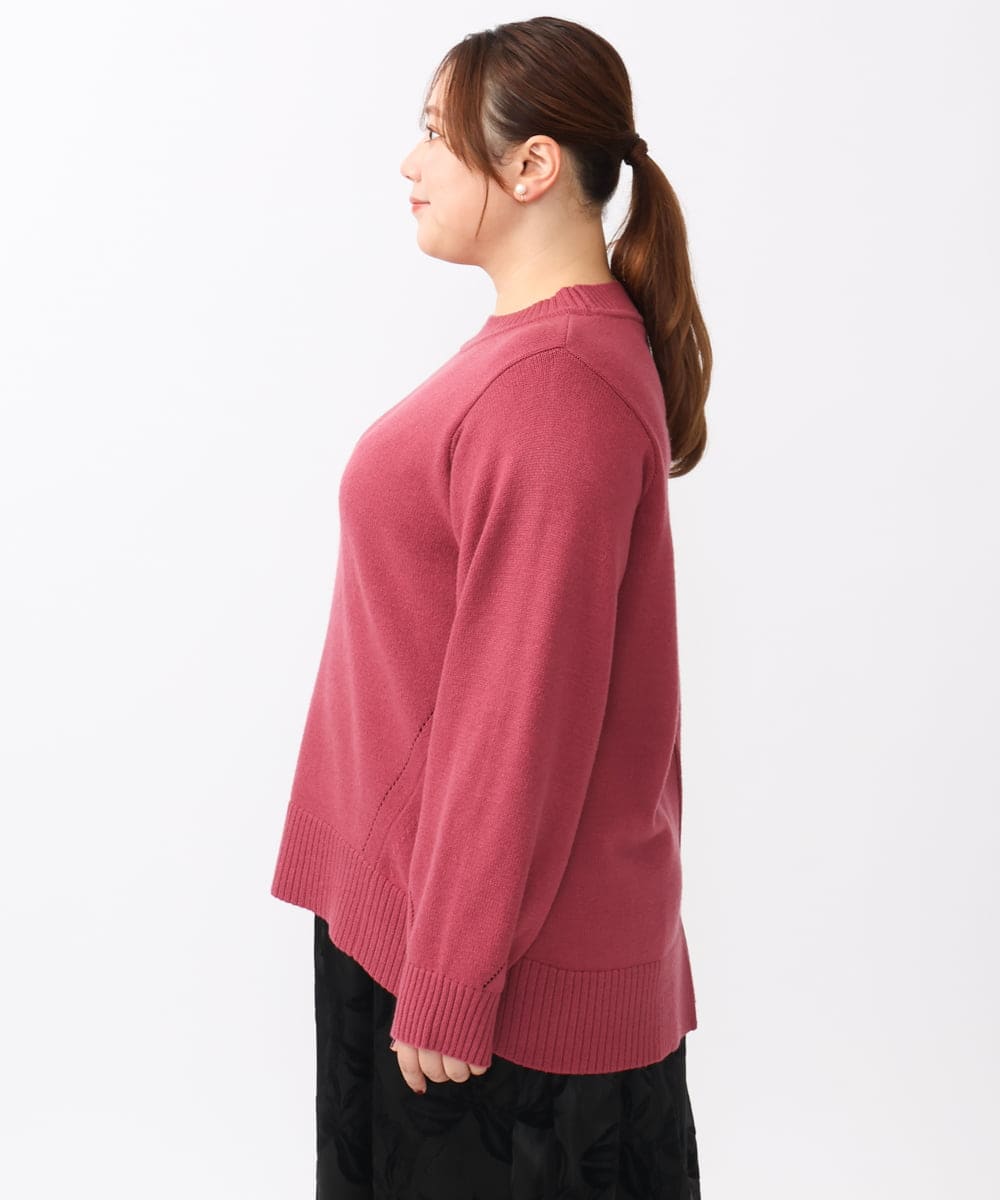 OLFAA16079 eur3(エウルキューブ) 【大きいサイズ】バックスリットニット ピンク(03)