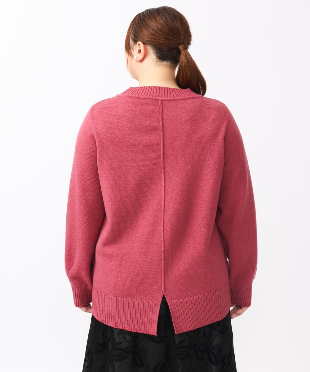 OLFAA16079 eur3(エウルキューブ) 【大きいサイズ】バックスリットニット ピンク(03)