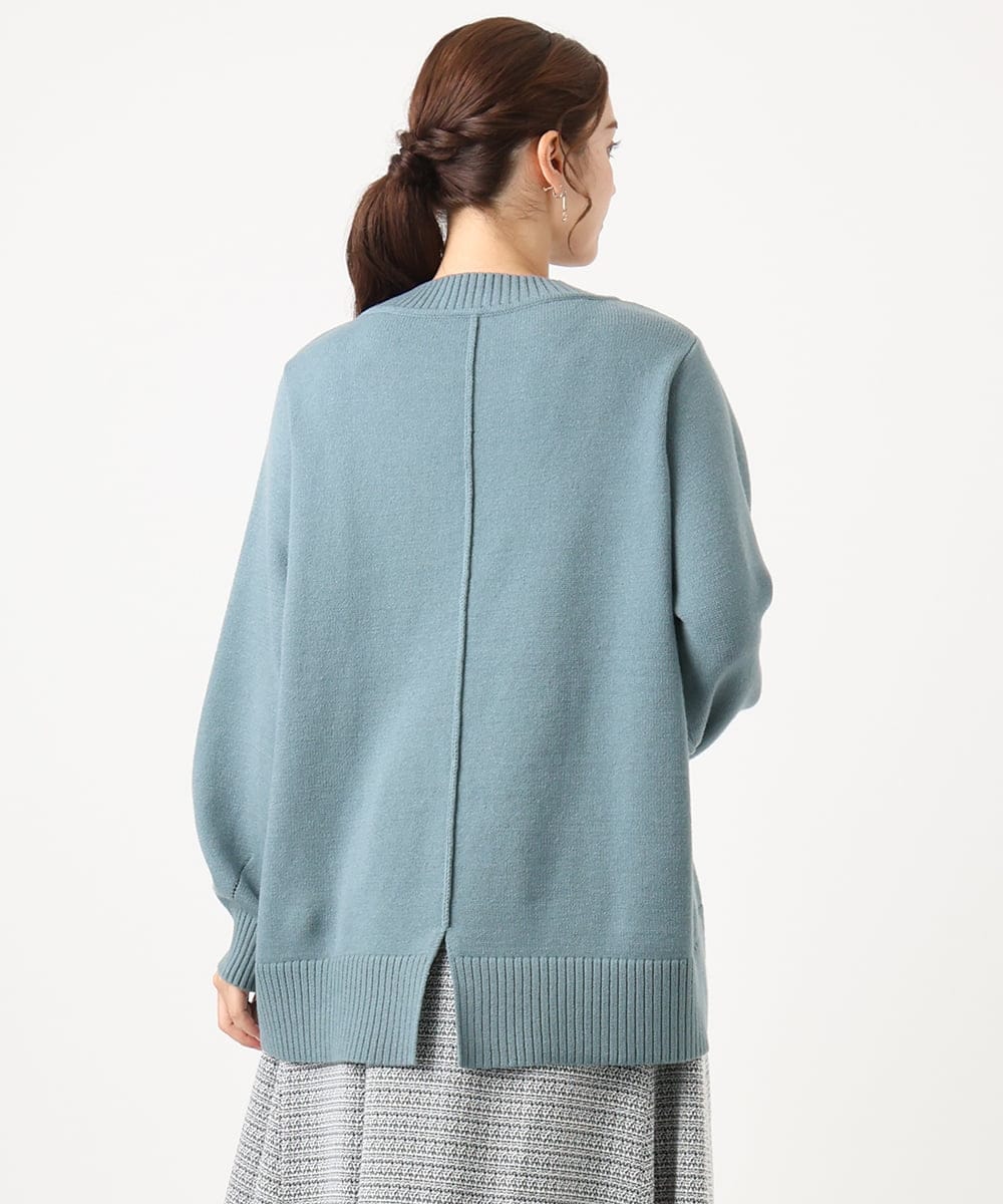 OLFAA16079 eur3(エウルキューブ) 【大きいサイズ】バックスリットニット グリーン(35)