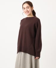 OLFAA16079 eur3(エウルキューブ) 【大きいサイズ】バックスリットニット ダークブラウン(87)（WEB限定カラー）