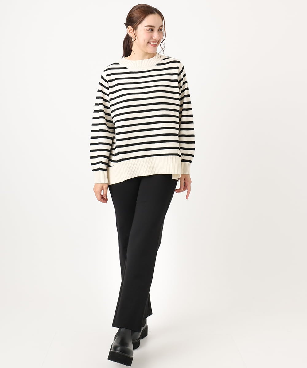 OLFAA16079 eur3(エウルキューブ) 【大きいサイズ】バックスリットニット ホワイト(90)