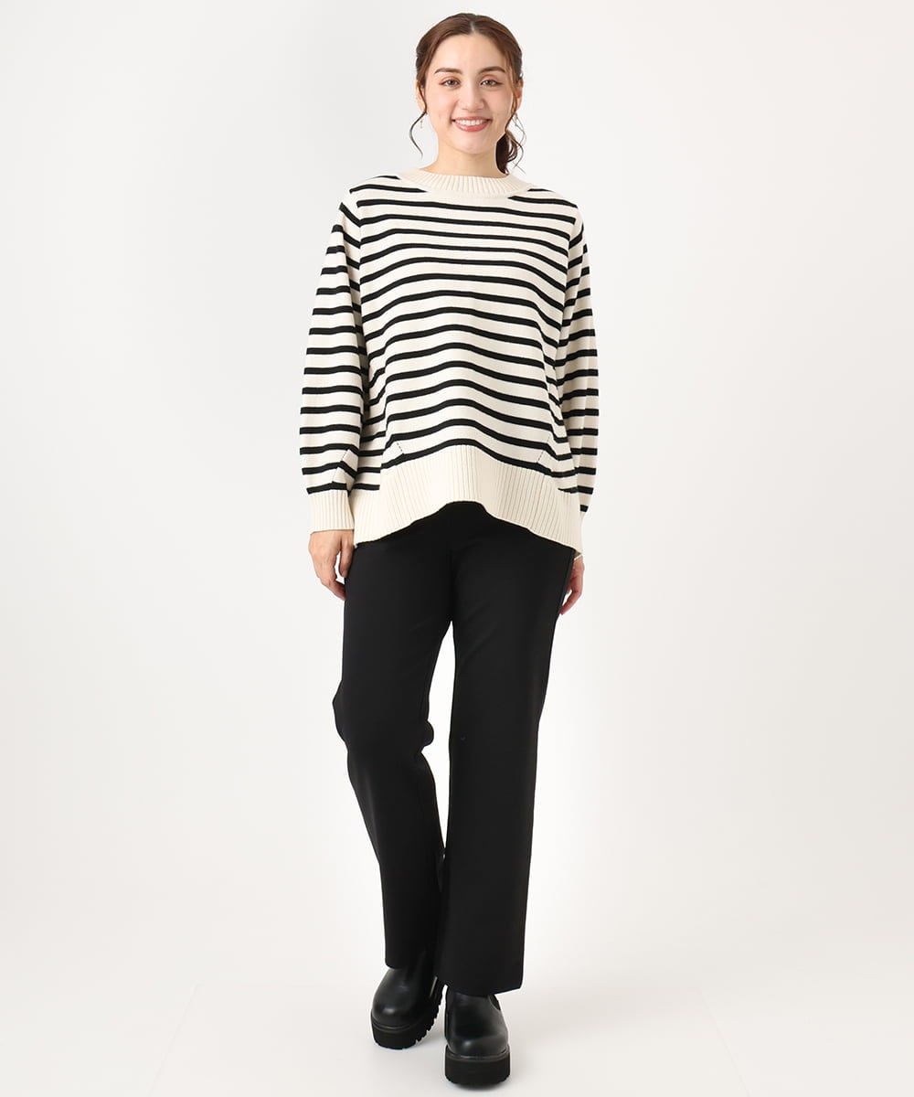 OLFAA16079 eur3(エウルキューブ) 【大きいサイズ】バックスリットニット ホワイト(90)